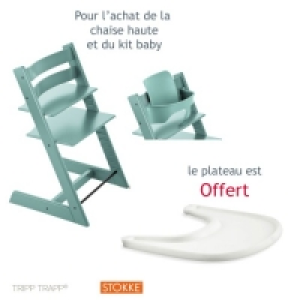SÉlection Oxybul Chaise haute + kit baby set Tripp Trapp bleu avec plateau offert