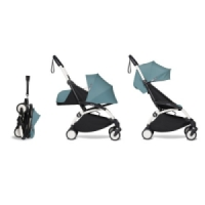 SÉlection Oxybul Poussette Yoyo2 4 roues châssis blanc assise 0+ et 6+ aqua