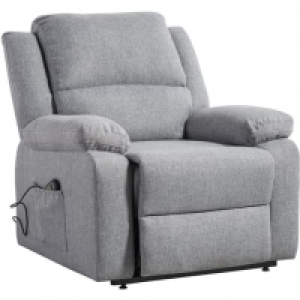 Auchan  Fauteuil relax éléctrique avec releveur HELENA 1 place tissu gris clai