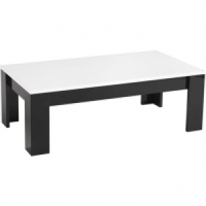 Auchan  Table basse de salon moderne laqué brillant bicolore L126cm MILANO