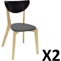 Auchan  Lot de 2 chaises modernes EVA en bois massif