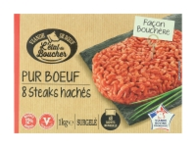 Lidl  8 steaks hachés façon bouchère pur buf