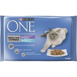 Purina One - Special chat dintérieur - Bouchées pour chats - Poissons et via