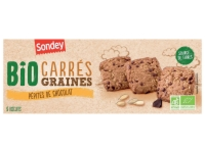 Carrés graines et pépites de chocolat Bio 1.29 €