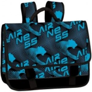 Auchan Airness AIRNESS Cartable 41cm 3 compartiments garçon noir et bleu