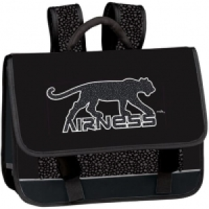 Auchan Airness AIRNESS Cartable 41cm 3 compartiments fille Orso noir et gris