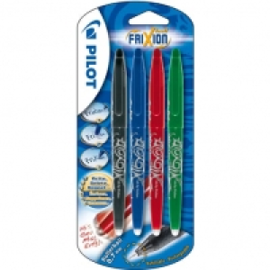 PILOT Lot de 4 FriXion Ball- Roller effacable - noir bleu rouge vert - 4.99 €