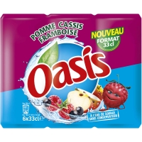 Spar Oasis Boisson aromatisée - Pomme cassis framboise 6x33cl