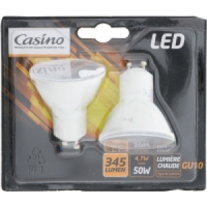 Spar Casino Ampoule LED - Spot - 50w - 345 Lumen - GU10 - Lumière chaude X2