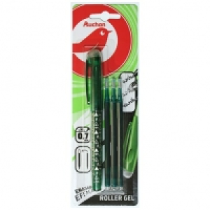 Auchan Auchan AUCHAN Stylo roller gel effaçable vert + 3 recharges