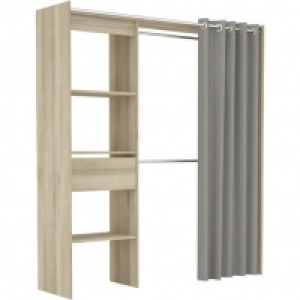 Auchan  Kit dressing extensible CARGO,1 tiroir, L114-168xH187cm+ rideau