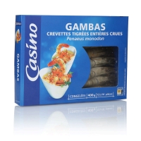 Spar Casino Gambas - Crevettes tigrées - Entières - Crues 400g