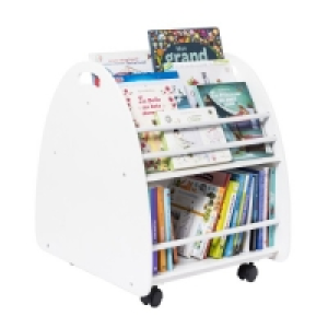 Bibliothèque à roulettes blanche avec freins 47.99 €