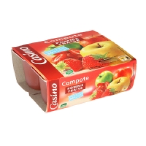 Casino Compote pomme fraise allég. en sucre 4x100g