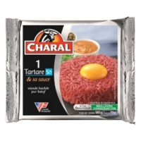 Spar Charal 1 tartare et sa sauce - Steak haché - 5% mg 250g