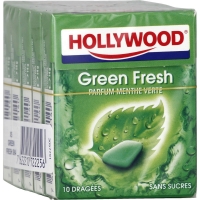 Spar Hollywood Green fresh - Chewing gum sans sucres avec édulcorants - Parfum Menthe