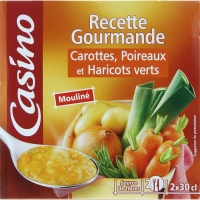 Spar Casino Recette gourmande - Mouliné - Carottes poireaux et haricots verts 2x30