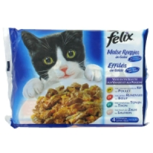 Purina Felix - Tendres effilés - Bouchées en gelée pour chat - Viandes - Sach
