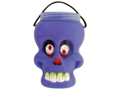 Seau tête de mort Halloween avec friandises