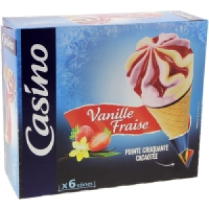 Cônes glacés - Vanille fraise - Pointe croquante cacaotée - x6 423g 3.49 €