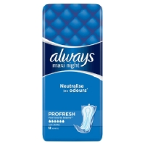 Profresh - Serviettes hygiéniques - sans ailettes - Maxi night x12 2.99 €