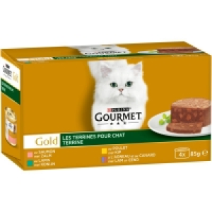 Gourmet Gold - Terrines pour chat - Saumon - lapin - poulet - agneau canard 4x