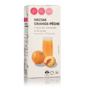 Nectar - Orange - Pêche - à base de concentré - Brique 1l 1.30 €