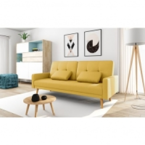 Canapé 3 places scandinave convertible NOVA, assise tissu pieds en boi 519.00 €