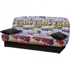 Auchan  Banquette CLIC CLAC GRAFFITIS matelas 12 cm mousse ferme 25 kg/m3