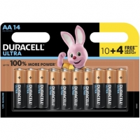Auchan Duracell DURACELL Lot de 14 piles Alcalines type LR06 (AA) - Duracell Ultra Pow