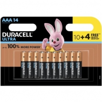 Auchan Duracell DURACELL Lot de 14 piles Alcalines type LR03 (AAA) - Duracell Ultra Po