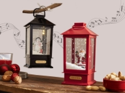 Lanterne LED avec effet tempête de neige et musique 9.99 €
