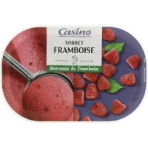 Casino Sorbet - Framboise avec des morceaux de framboise - Bac 540g