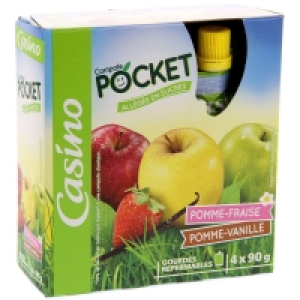 Compote pomme fraise pomme vanille 4X90g 2.21 €