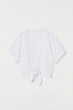 HM  Blouse à nouer en lin mélangé