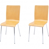 Auchan  Lot de 2 chaises bois courbé pieds métal PIA