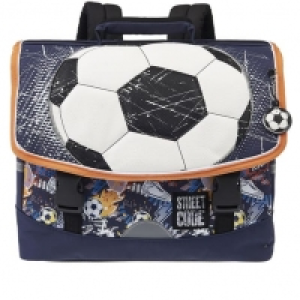 Auchan  Cartable 36 cm polyester bleu foncé FOOTBALL STREET CODE