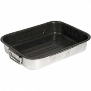 Auchan Crealys CREALYS Plat à four en inox avec poignées 31.5 x 23.5 cm