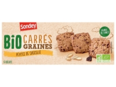Carrés graines et pépites de chocolat Bio 1.29 €