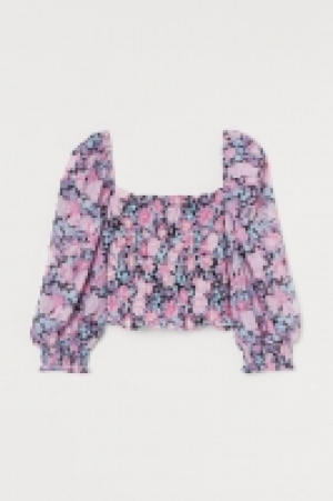 HM  Blouse courte smockée