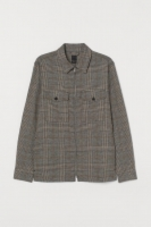 HM  Linen-blend shirt jacket