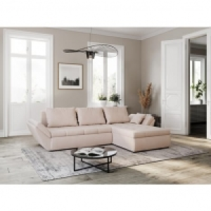 Auchan  Canapé dangle réversible convertible en tissu naturel ALIX