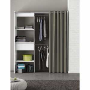 MOKA Blanc perle et rideau gris 129.99 €