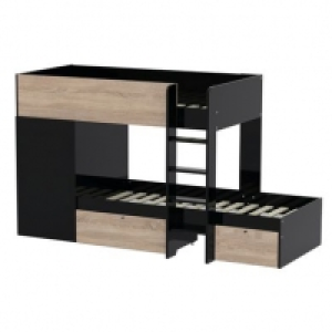 avec armoire + 2 tiroirs TWIN imitation chêne et noir 459.99 €