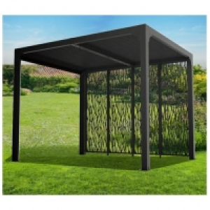 Auchan Habrita HABRITA Pergola bioclimatique 240x300 avec 4 panneaux moucharabiers