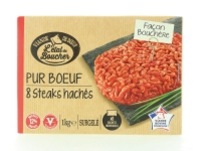 Lidl  8 steaks hachés façon bouchère pur boeuf