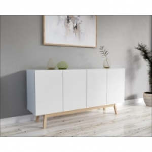 Bahut scandinave SNOW blanc, 4 portes 2 tiroirs L160cm 339.00 €