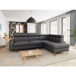 Canapé dangle 4-5 places fixe avec LED - TOMY -Tissu gris chiné foncé 959.00 €