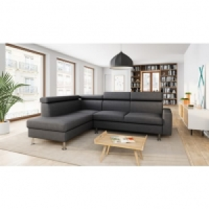 Canapé dangle 4-5 places fixe avec LED - TOMY - Tissu gris chiné fonc 959.00 €