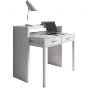 Auchan  Bureau console extensible WORK L98cm, 2 tiroirs